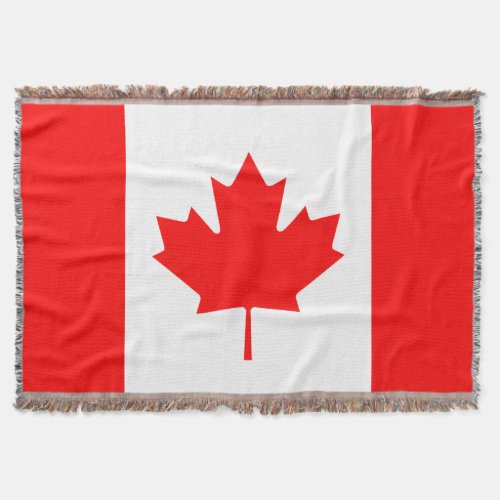 Canadian flag woven throw blanket  Canada leaf