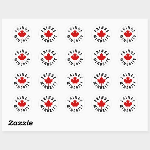 Canadian Fringe Minority Red Maple Leaf  Classic Round Sticker