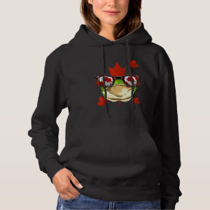 Canadian Frog Maple Tree Leaf Canada Flag Animal F Hoodie