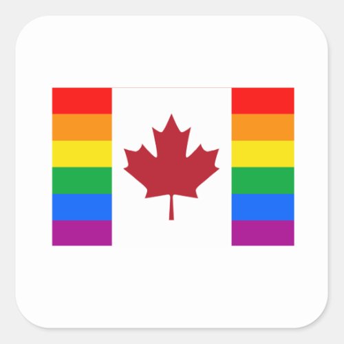 CANADIAN GAY PRIDE FLAG SQUARE STICKER