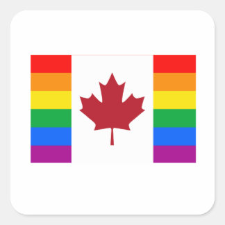 CANADIAN GAY PRIDE FLAG SQUARE STICKER