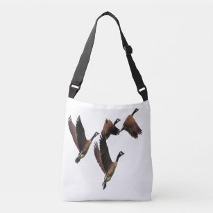 Canadian geese flying in a flock kids design crossbody bag