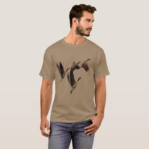 Canadian geese flying in a flock kids design T_Shirt
