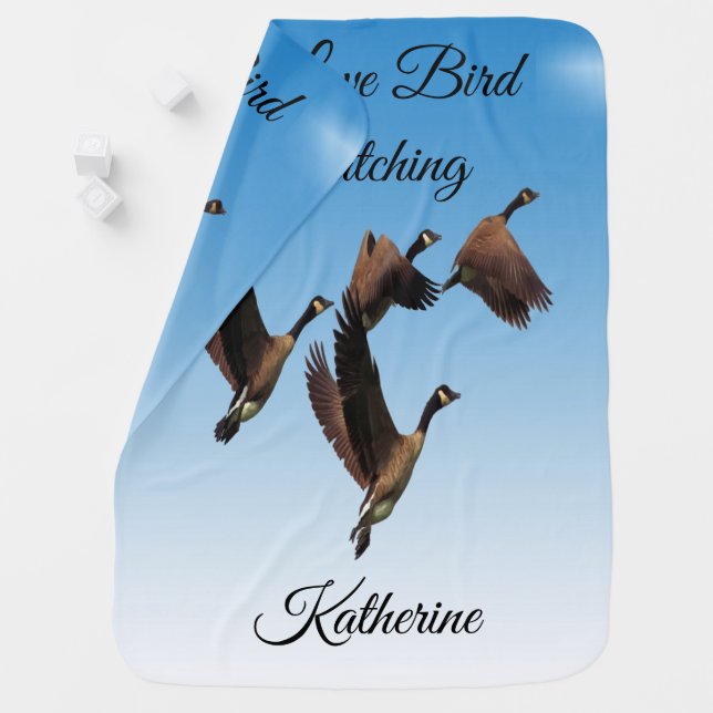 Canadian geese flying together kids design baby blanket (In Situ)