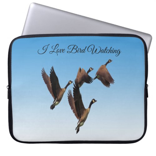 Canadian geese flying together kids design laptop sleeve
