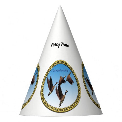 Canadian geese flying together kids design party hat