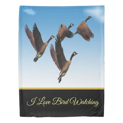 Canadian geese flying together kids design T Duvet Cover