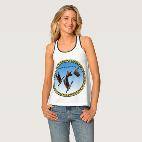 Canadian geese flying together kids design tank top