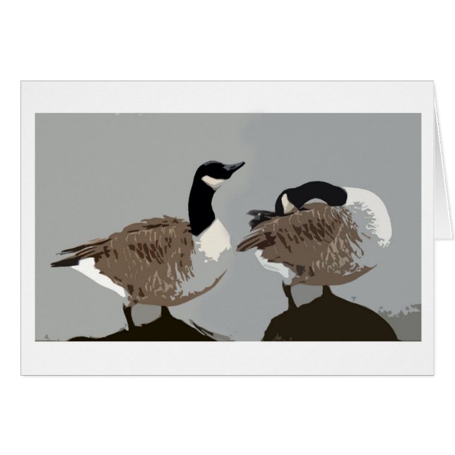 Canadian geese, graphic art card (Front Horizontal)