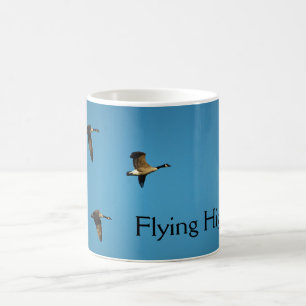 Canadian geese in flight coffee mug