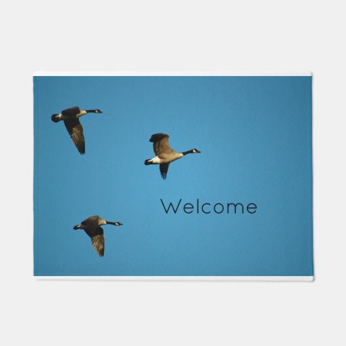 Canadian geese in flight  doormat
