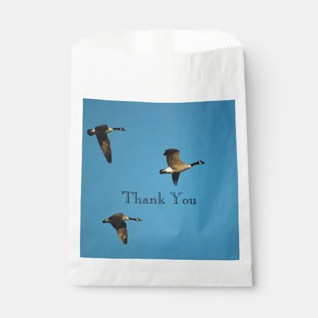 Canadian geese in flight  favor bag (Front)