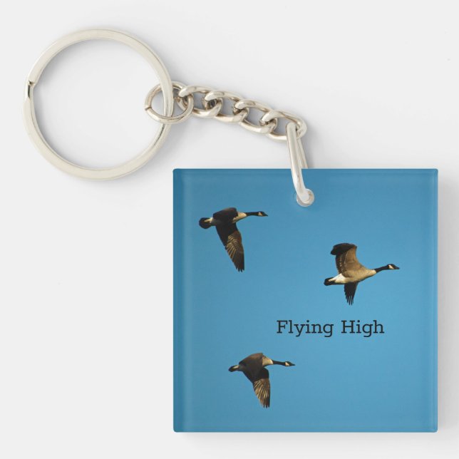 Canadian geese in flight  keychain (Front)