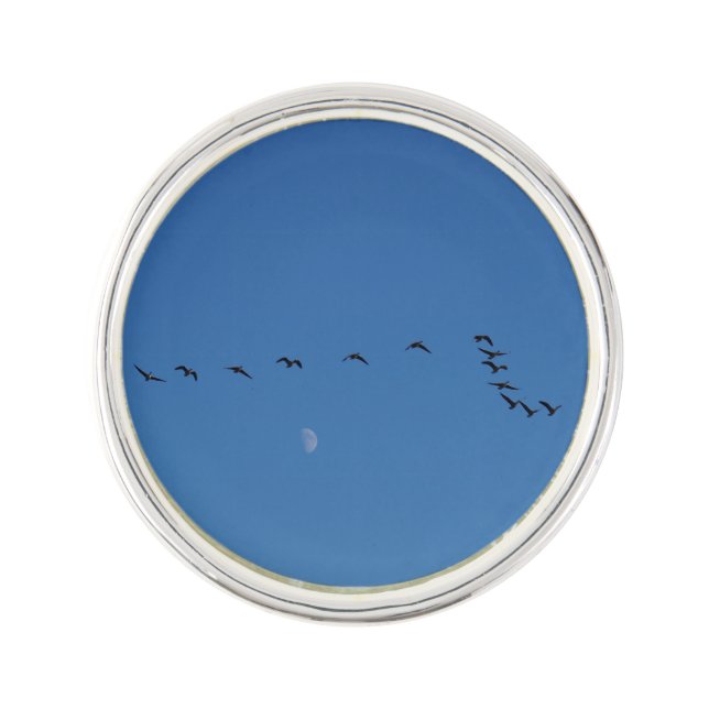 Canadian geese in flight          lapel pin (Front)