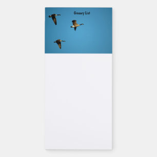 Canadian geese in flight magnetic notepad