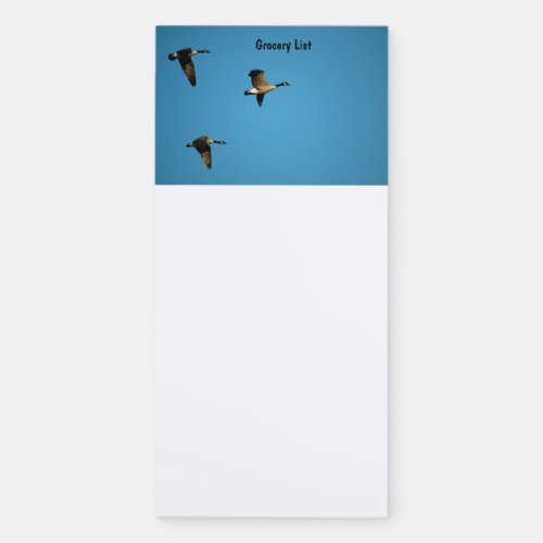 Canadian geese in flight magnetic notepad