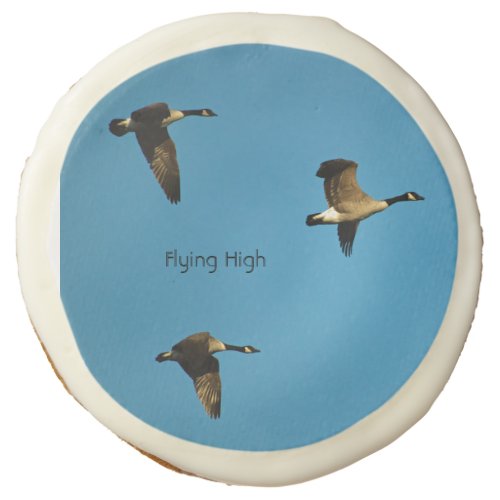 Canadian geese in flight   sugar cookie