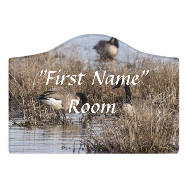 Canadian Geese Snack Time Door Sign (Small Crest Front)