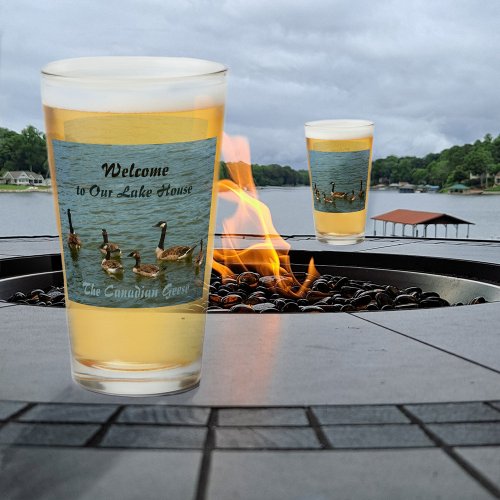 Canadian Geese Welcome to Our Lake House Glass