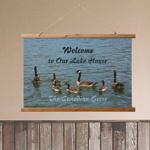 Canadian Geese Welcome to Our Lake House Hanging Tapestry