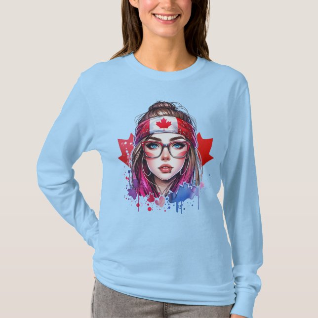 Canadian Girl Long Sleeve Shirt (Front)