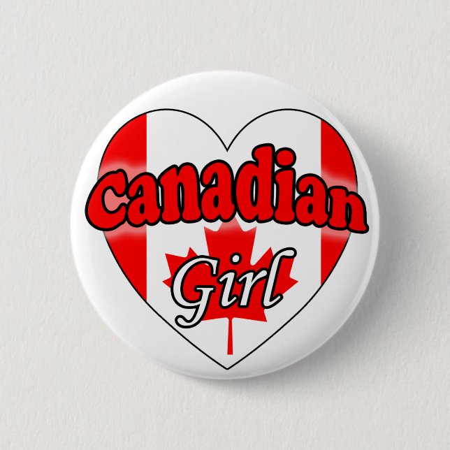Canadian Girl Pinback Button (Front)