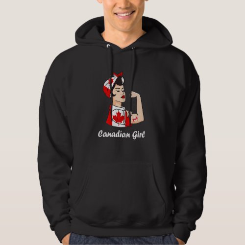 Canadian Girl Strong Woman Maple Leaf Canadian Roo Hoodie