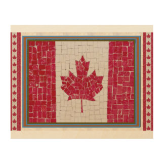 Canadian Glory Decorations Proud Canadian Flag Wood Wall Art