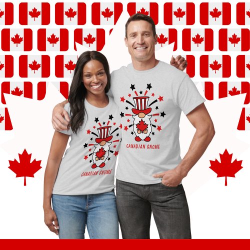 Canadian Gnome Stars Fireworks Canada Day Unisex T_Shirt