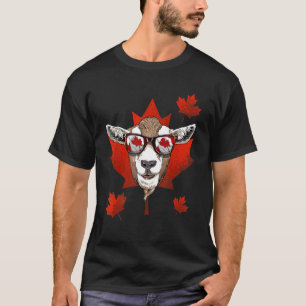 Canadian Goat Maple Tree Leaf Canada Flag Animal G T-Shirt