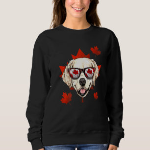 Canadian Golden Retriever Maple Leaf Patriotic Can Sweatshirt