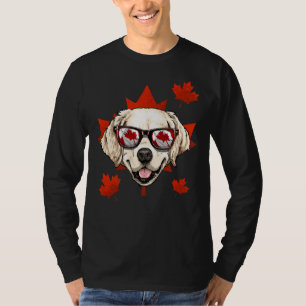 Canadian Golden Retriever Maple Leaf Patriotic Can T-Shirt