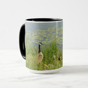 Canadian Goose by Water Lillies Mug