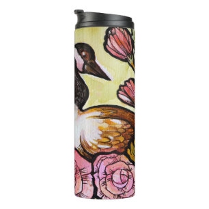 Canadian Goose Canada Geese Pink Floral Art Thermal Tumbler