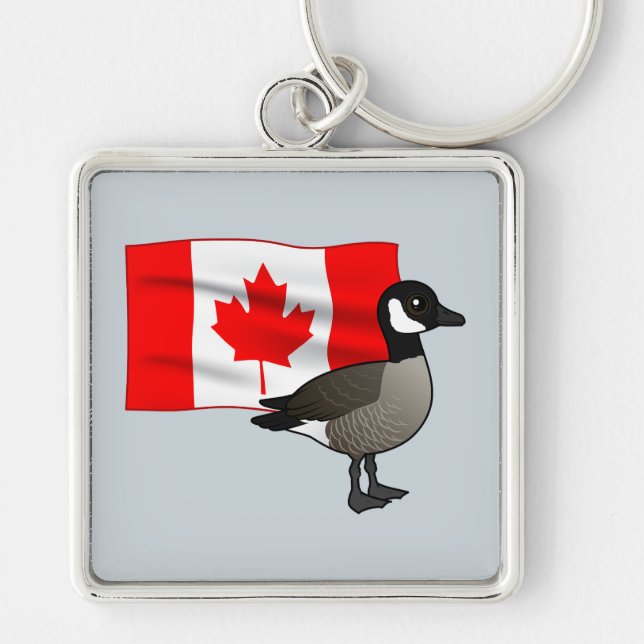 Canadian Goose & Flag Keychain (Front)