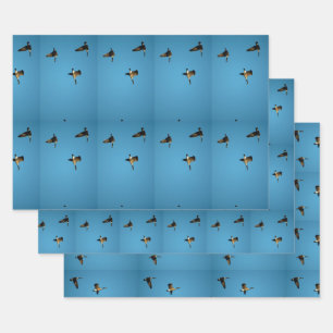 Canadian goose in flight  wrapping paper sheets