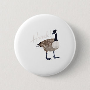 Canadian Goose Shirt Honk Funny Cute Bird Hunter G Button