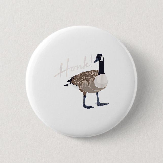 Canadian Goose Shirt Honk Funny Cute Bird Hunter G Button (Front)