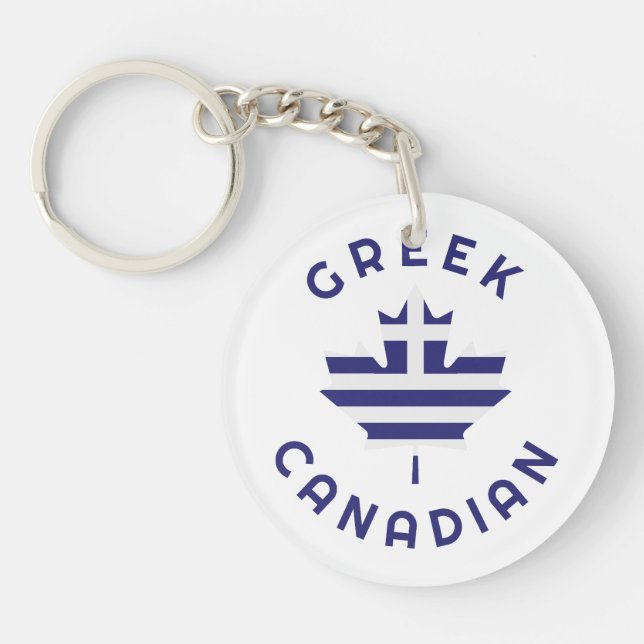 Canadian Greek  Roots  Keychain (Front)