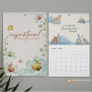 Canadian Grid 2026 Inspirational Quotes and Art  Calendar