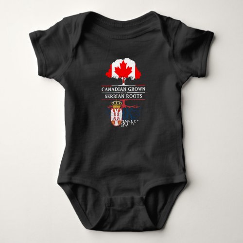 Canadian Grown with Serbian Roots   Serbia Design Baby Bodysuit