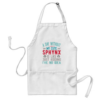 Canadian Hairless Sphynx Cat Owner Funny Saying Adult Apron