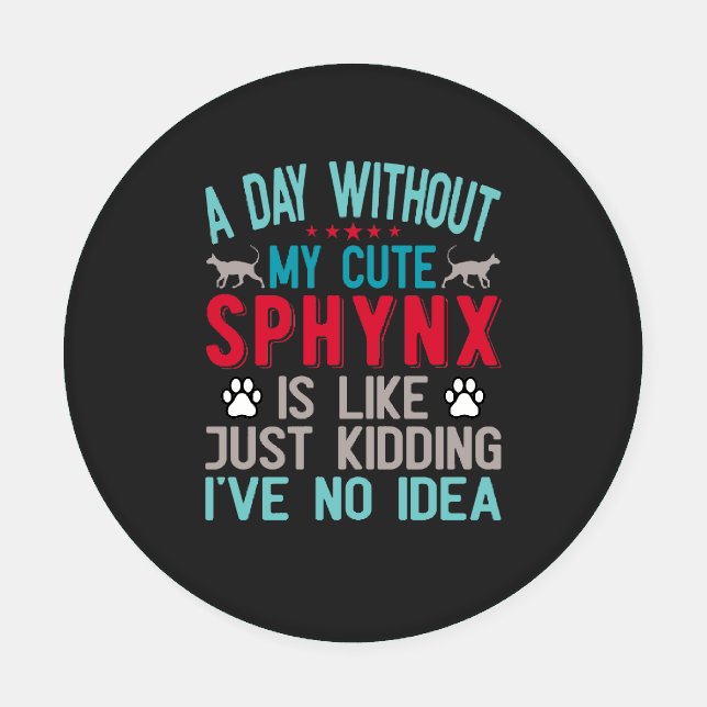 Canadian Hairless Sphynx Cat Owner Funny Saying Coaster Set (Single)