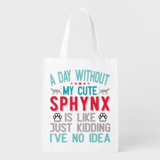 Canadian Hairless Sphynx Cat Owner Funny Saying Grocery Bag