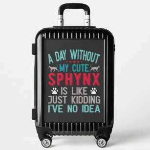 Lightweight hard shell suitcase with funny quote