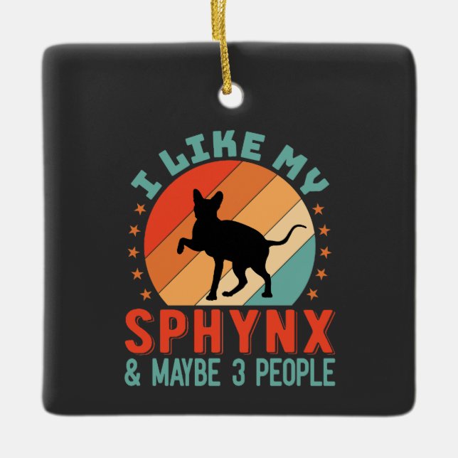 Canadian Hairless Sphynx Cat Owner Humor Ceramic Ornament (Front)