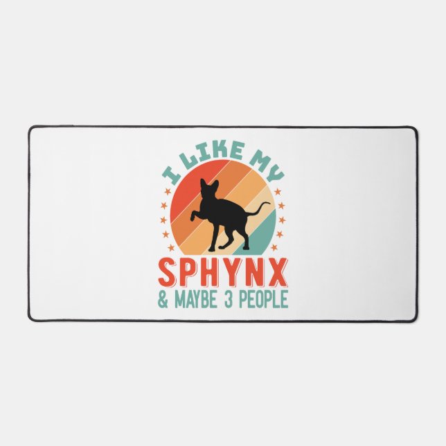 Canadian Hairless Sphynx Cat Owner Humor Desk Mat (Front)
