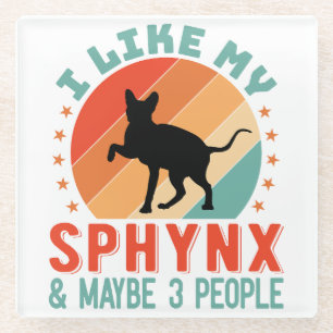 Canadian Hairless Sphynx Cat Owner Humor Glass Coaster