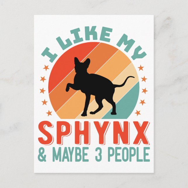 Canadian Hairless Sphynx Cat Owner Humor Holiday Postcard (Front)