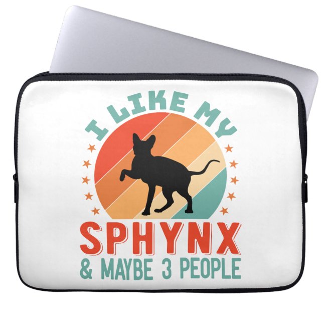 Canadian Hairless Sphynx Cat Owner Humor Laptop Sleeve (Front)
